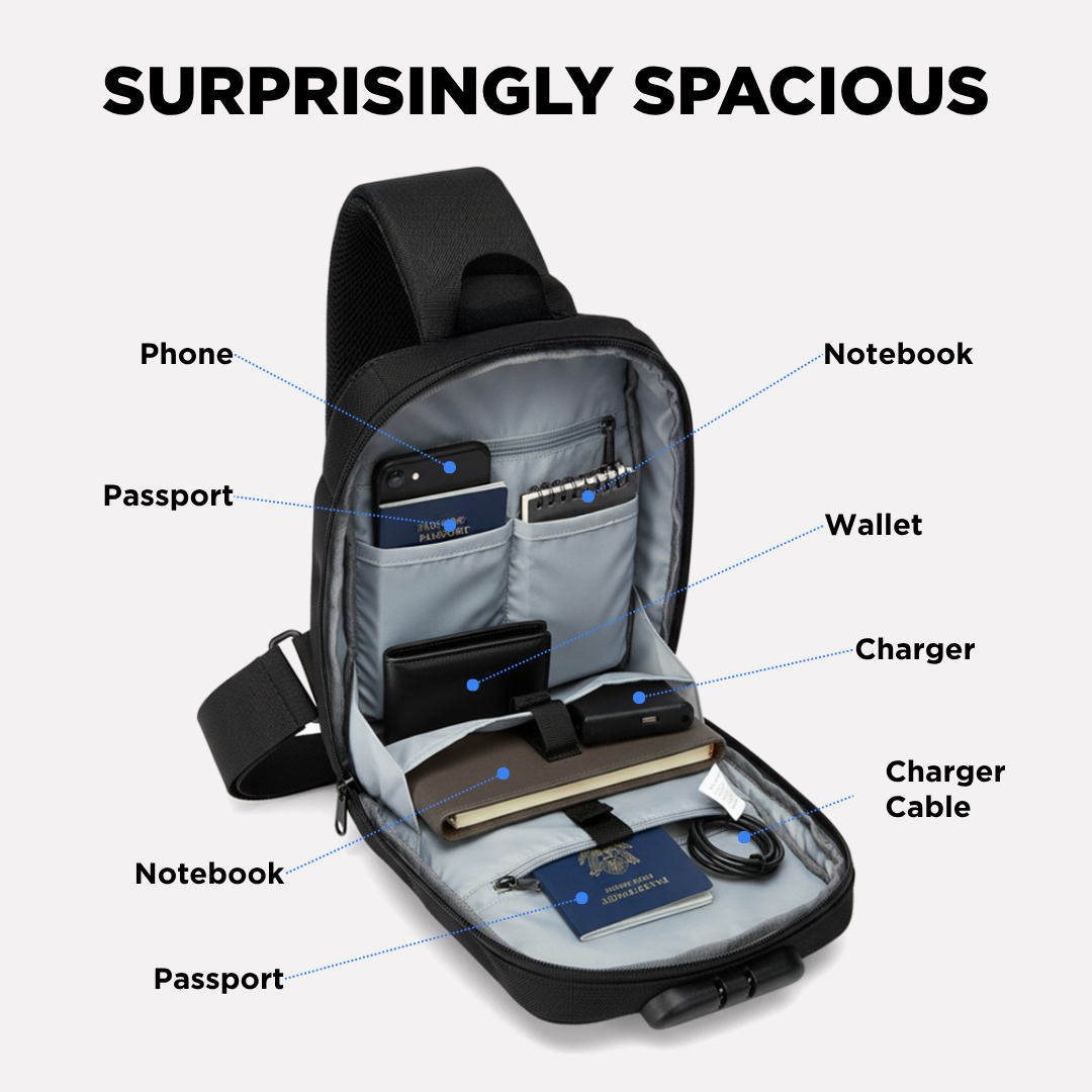 Anti-Theft Crossbody Charging Bag