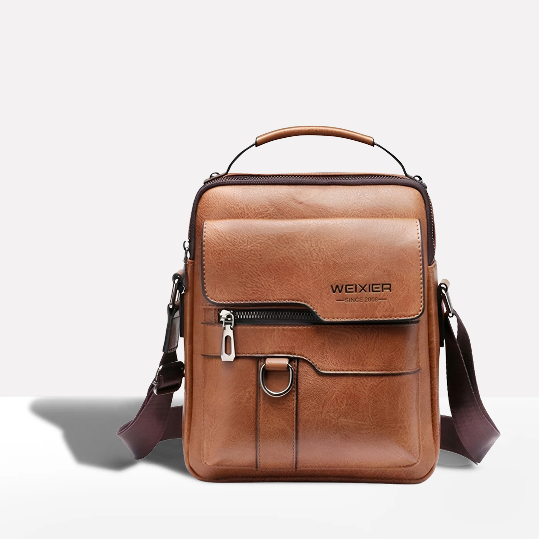 Anti-Theft Leather Sling Bag