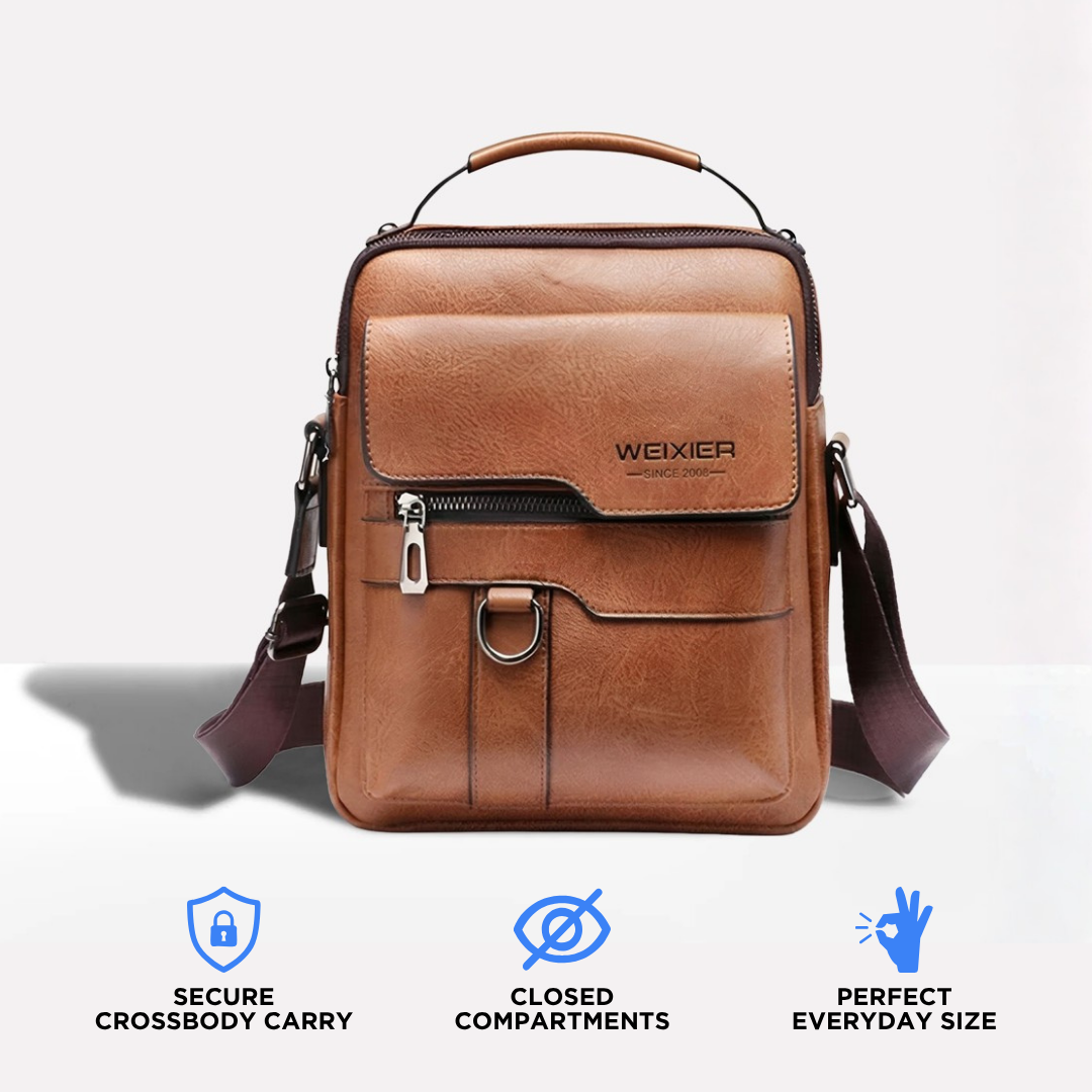 Anti-Theft Leather Sling Bag