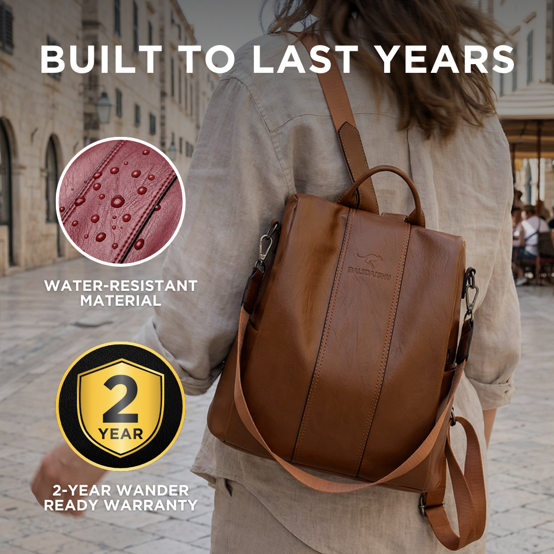Tourer | Women's Anti-Theft Leather Backpack